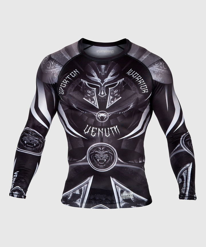 Venum Gladiator 3.0 Rashguard - Juoda/balta - ilgomis rankovėmis