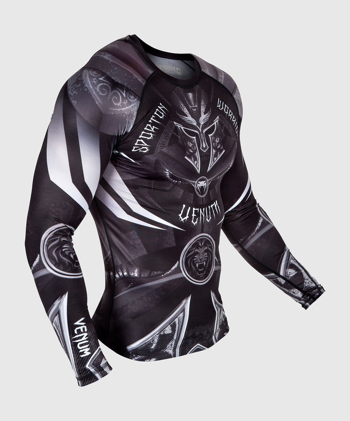 Venum Gladiator 3.0 Rashguard - Juoda/balta - ilgomis rankovėmis