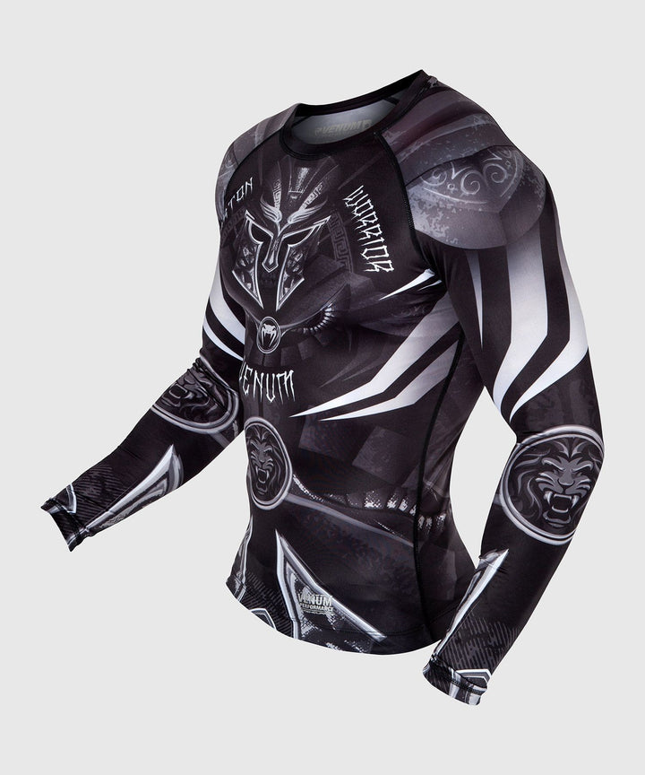 Venum Gladiator 3.0 Rashguard - Juoda/balta - ilgomis rankovėmis
