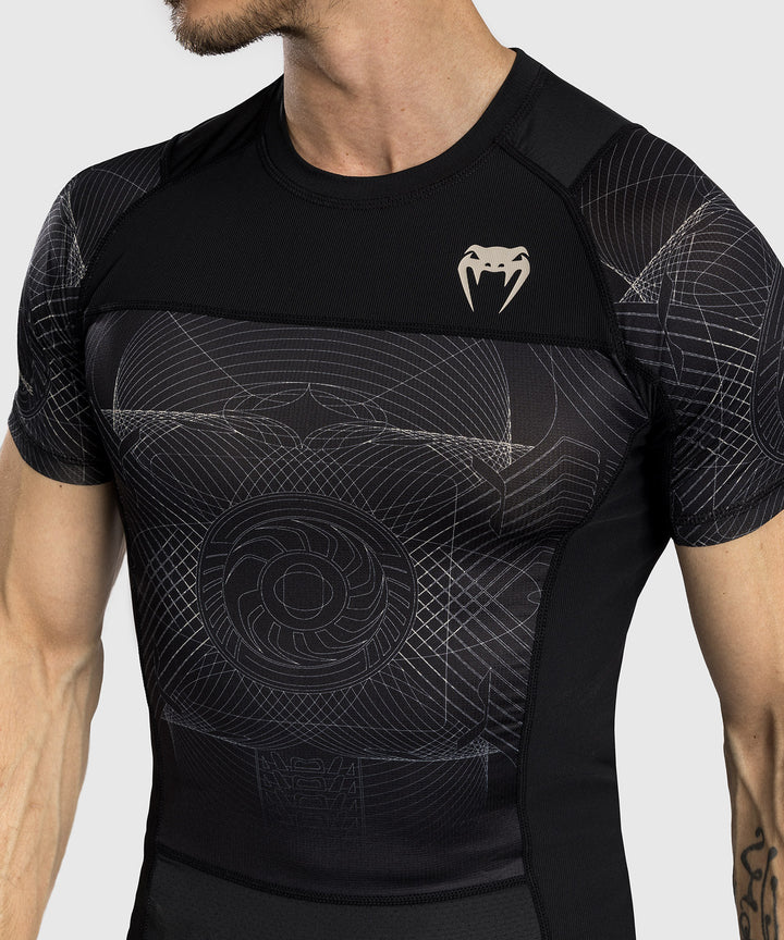 Venum G-Fit Air Men's Short Sleeve Rashguard - Deep Black/Desert Sand