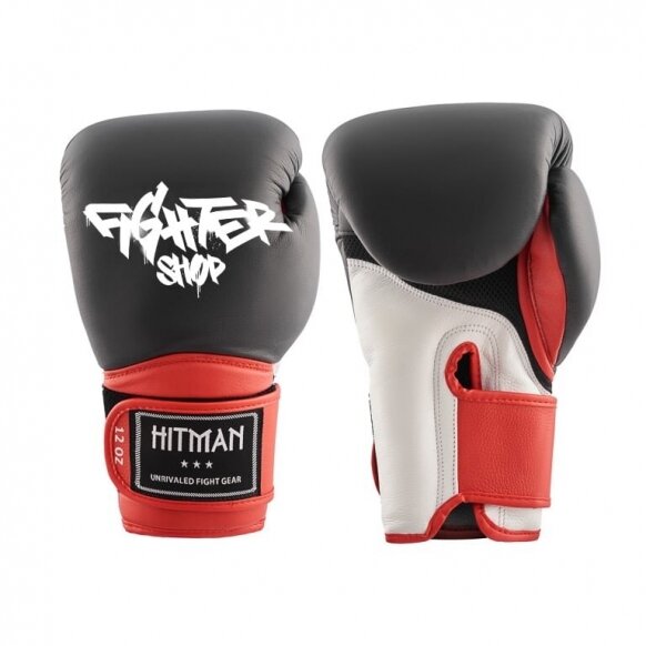 "Hitman" x "FS" bokso pirštinės Elite Evo - Black/White/Red
