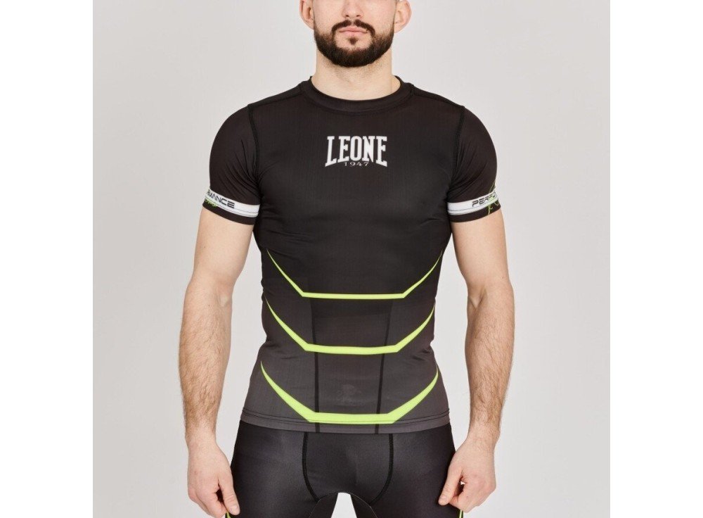 "Leone1947" MMA marškinėliai trump. rankov. Revo Fluo - Juodi