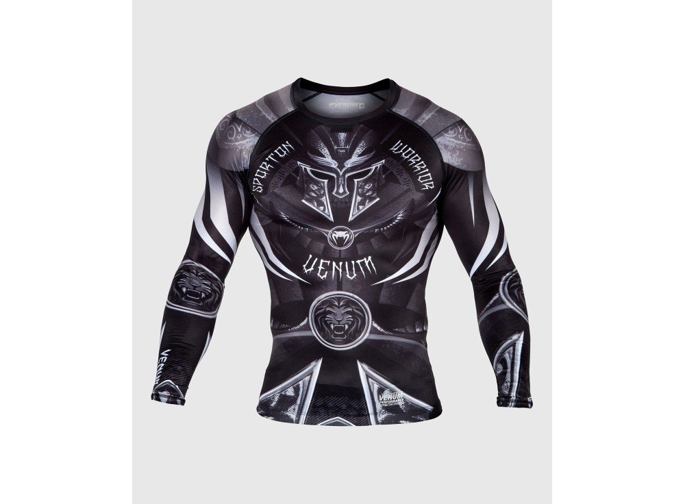 Venum Gladiator 3.0 Rashguard - Juoda/balta - ilgomis rankovėmis