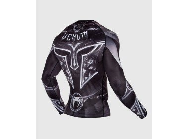 Venum Gladiator 3.0 Rashguard - Juoda/balta - ilgomis rankovėmis