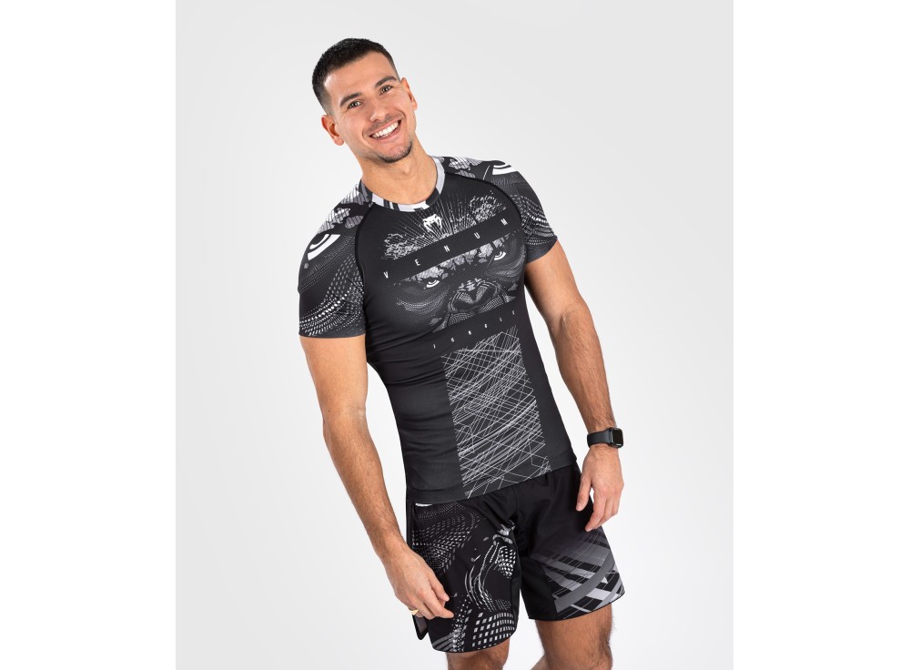 Venum Gorilla Jungle rashguard trumpom rankovėm - Black/White