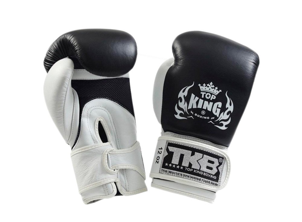 "Top King" bokso pirštinės - Super Air Double - Black/White -