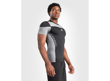 Venum Tempest Men's Short Sleeve Rashguard - Black/Grey