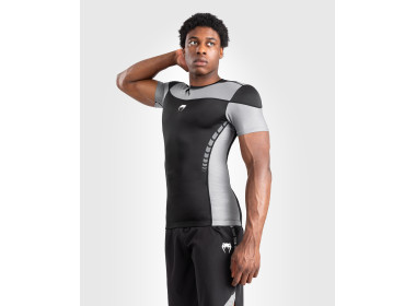 Venum Tempest Men's Short Sleeve Rashguard - Black/Grey