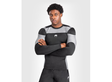 Venum Tempest Men's Long Sleeve Rashguard - Black/Grey