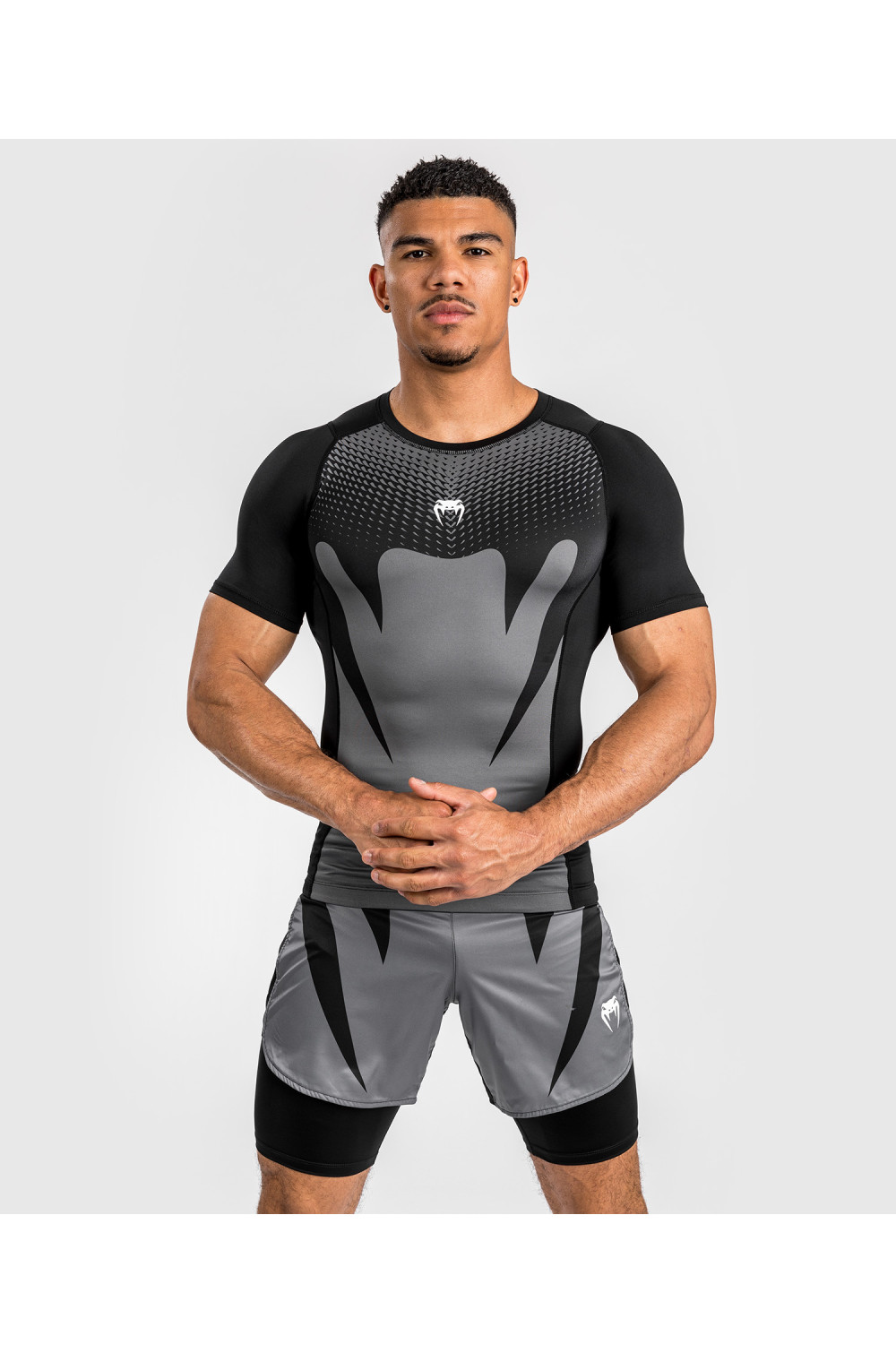 Venum Attack Men's kompresiniai marškinėliai Black/Grey