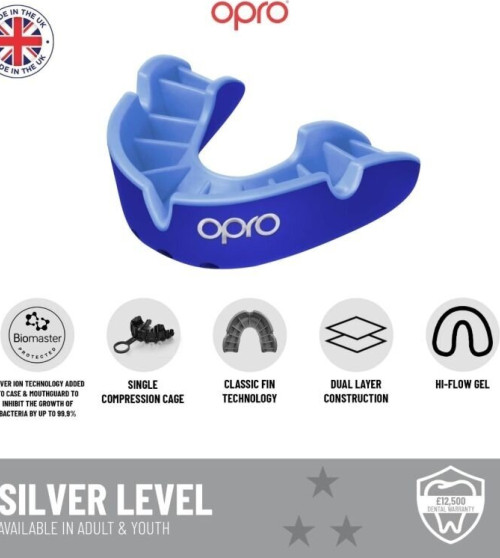 copy of "OPRO" dantų apsauga Self-Fit UFC Silver -Red/White