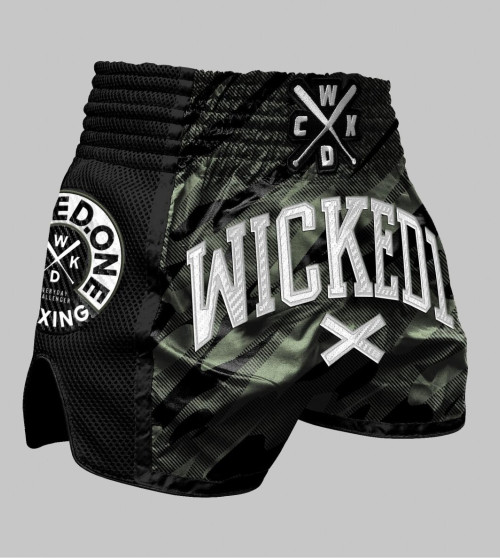 "Wicked One" K-1 / Thai šortai Fury - Black/Khaki