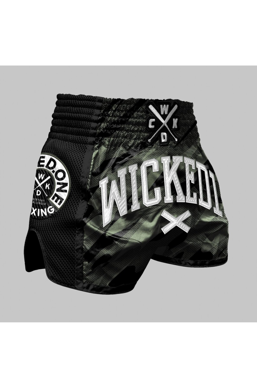 "Wicked One" K-1 / Thai šortai Fury - Black/Khaki