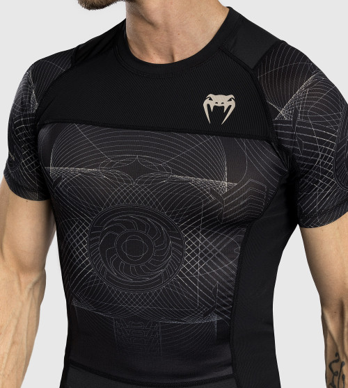 Venum G-Fit Air Men's Short Sleeve Rashguard - Deep Black/Desert Sand