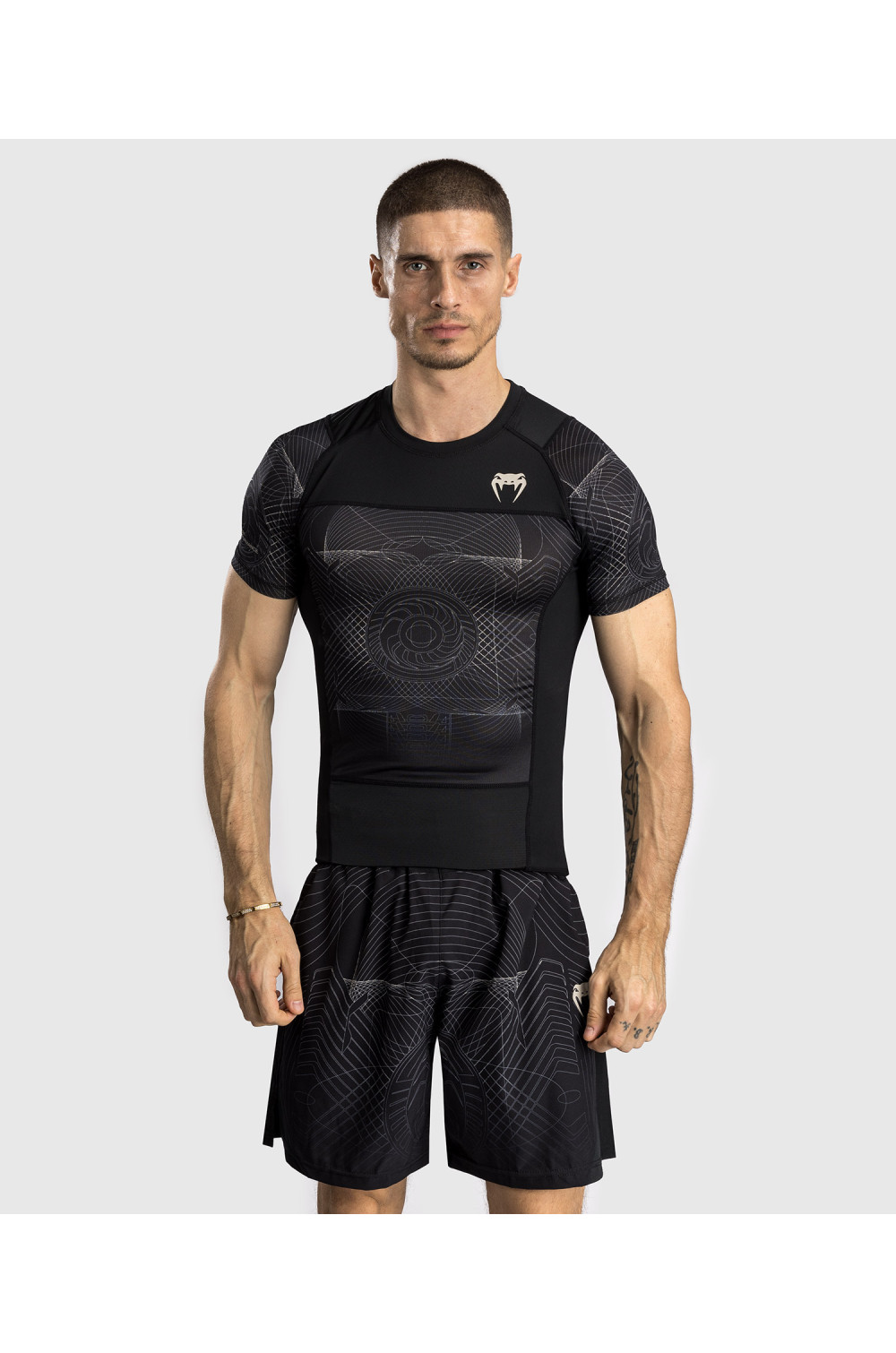 Venum G-Fit Air Men's Short Sleeve Rashguard - Deep Black/Desert Sand