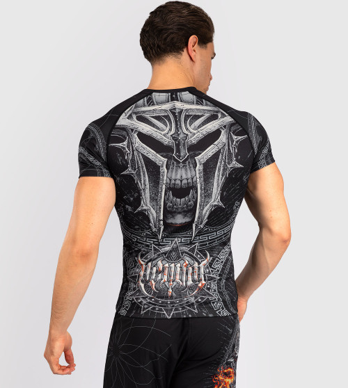 Venum Gladiator 5.0 Men's Short Sleeve Rashguard - Black/Silver