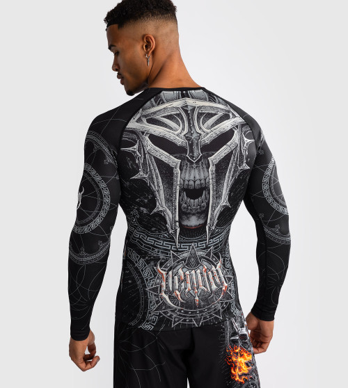 Venum Gladiator 5.0 Men's Long Sleeve Rashguard - Black/Silver Black/Silver