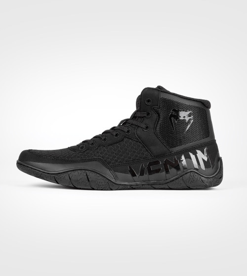 Venum Elite Wrestling Shoes - Black/Black