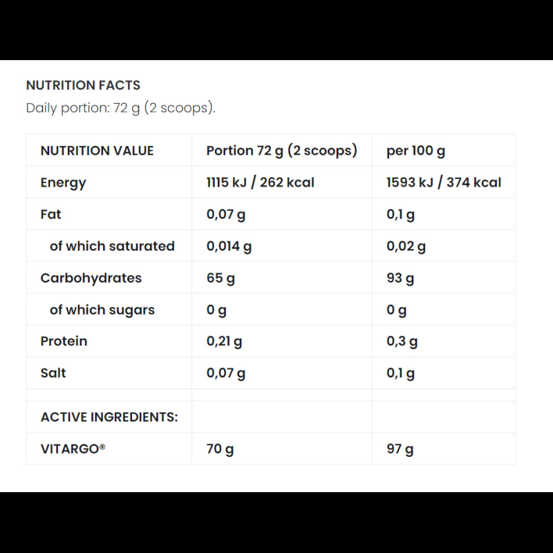 7 Nutrition Vitargo CL 1008 g Carboloader