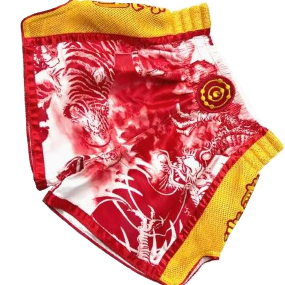 MUAY THAI ŠORTAI FLOWER WHITE/RED