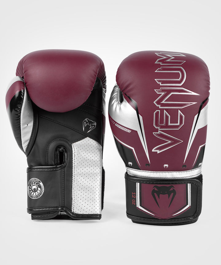 Venum Elite Evo bokso pirštinės - Burgundy/Silver