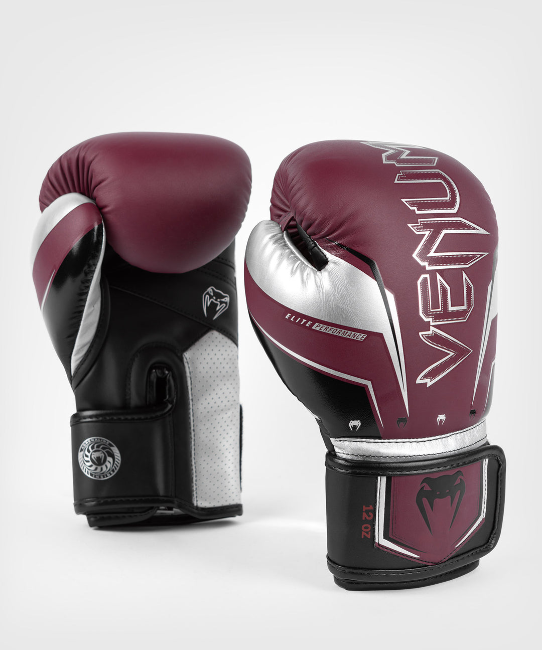 Venum Elite Evo bokso pirštinės - Burgundy/Silver