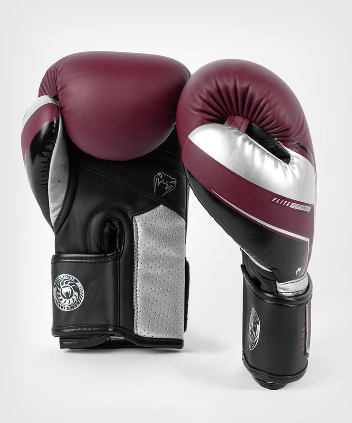 Venum Elite Evo bokso pirštinės - Burgundy/Silver