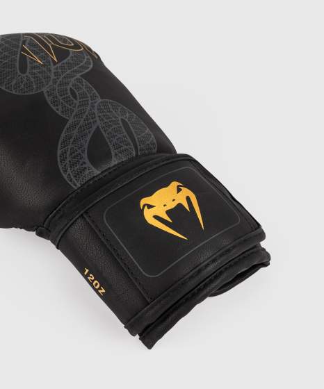 Venum Serpenti Boxing Gloves - Black/Silver/Gold
