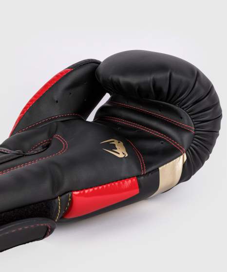 Venum Elite Boxing Gloves - Black/Gold/Red
